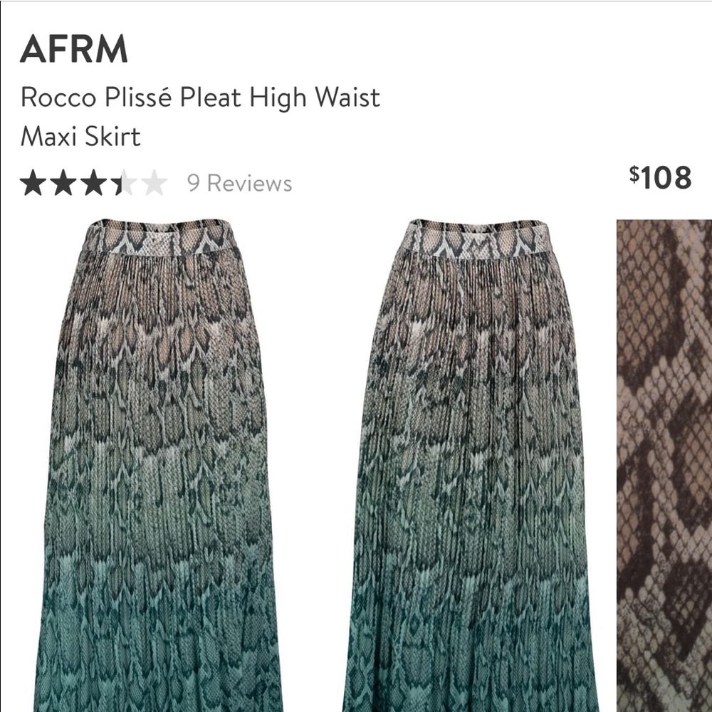 AFRM ombré pleated skirt NWT Medium